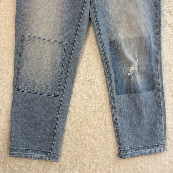 Pilcro & The Letterpress Hyphen Jeans Women's 28 Boyfriend Cropped Patchwork - Picture 3 of 9